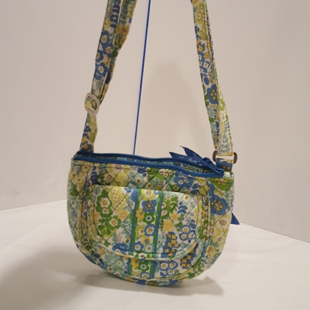 Vera Bradley English Garden Flap Shoulder Bag Blue